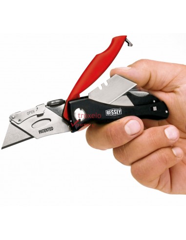Folding utility knife BESSEY DBKPH-EU with plastic handle